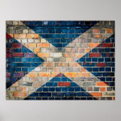 Scotland flag on a brick wall poster (Vorne)