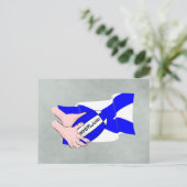 Scotland Flag Rugby Ball Supporters Cartoon Hands Postkarte (Stehend Vorderseite)