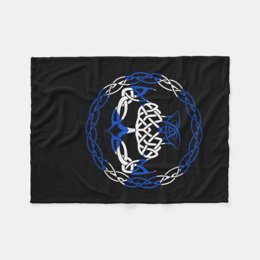 Scotland Flag Scottish Thistle Fleecedecke (Vorderseite (Horizontal))