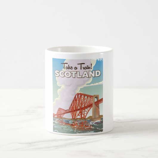 Scotland Fourth Bridge Travel Poster. Kaffeetasse (Mittel)
