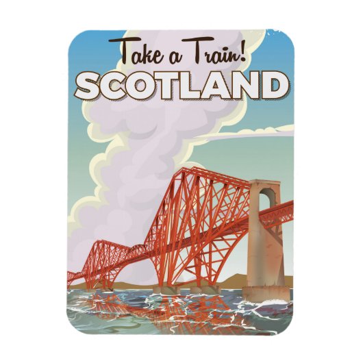 Scotland Fourth Bridge Travel Poster. Magnet (Vertikal)