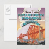 Scotland Fourth Bridge Travel Poster. Postkarte (Vorne/Hinten)