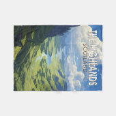 Scotland Highlands Scotland Travel Art Vintag Fleecedecke (Vorderseite (Horizontal))