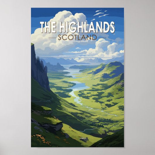 Scotland Highlands Scotland Travel Art Vintag Poster (Vorne)