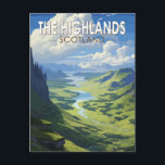Scotland Highlands Scotland Travel Art Vintag Postkarte<br><div class="desc">Schottische Highlands im Stil der Vektorkunst. Die schottischen Highlands sind eine bergige Region,  die Nordwestschottland umfasst.</div>