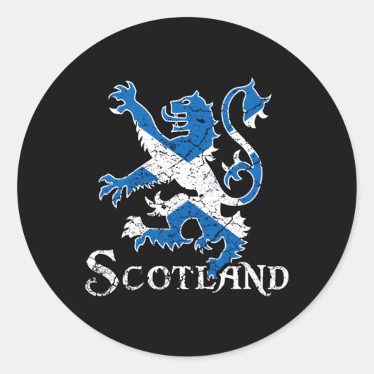 Scotland Lion Rampant Scotland Scotland Runder Aufkleber (Vorderseite)