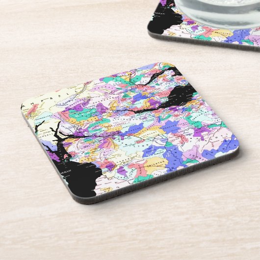 Scotland Map Scottish Clans Foto Untersetzer (Linke Seite)