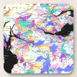 Scotland Map Scottish Clans Foto Untersetzer