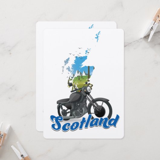 Scotland Motorrad-Karte Reiseanbieter (Vorderseite/Rückseite Beispiel)