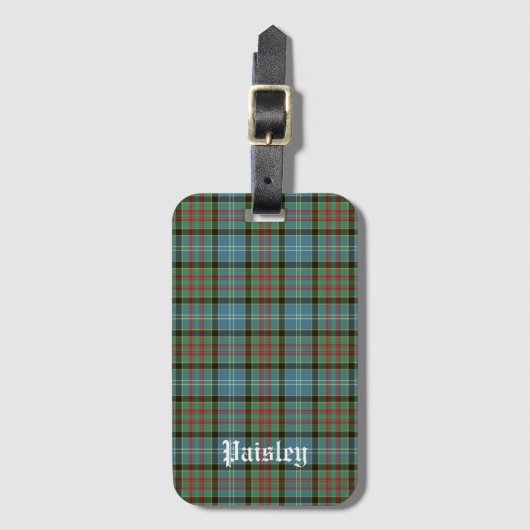 Scotland Paisley District Tartan Personalisiert Gepäckanhänger (Vorderseite Vertikal)