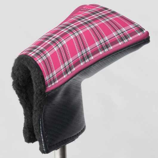 Scotland Pink und Black Tartan Kariert Golf Headcover (3/4 Vorderseite)