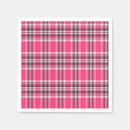 Scotland Pink und Black Tartan Kariert Serviette (Vorderseite)