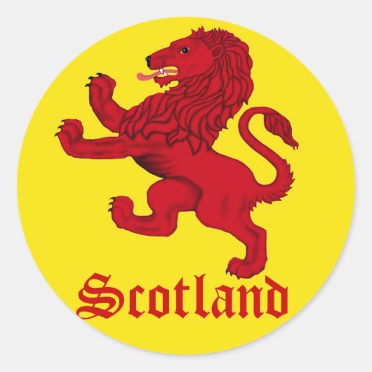Scotland Rampant Löwe Runder Aufkleber (Vorderseite)