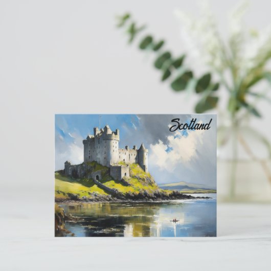 Scotland Scottish Castle Watercolor Travel Postkarte (Stehend Vorderseite)