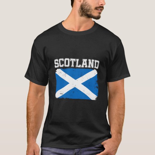 Scotland Scottish Flag Distressed T-Shirt (Vorderseite)