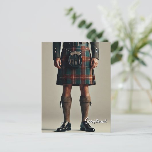 Scotland Scottish Kilt Postkarte (Stehend Vorderseite)