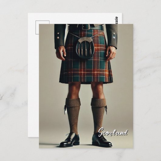 Scotland Scottish Kilt Postkarte (Vorne/Hinten)