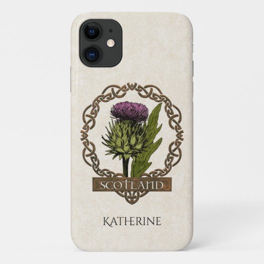 Scotland Scottish Thistle Celtic Knots Name Case-Mate iPhone Hülle (Rückseite)