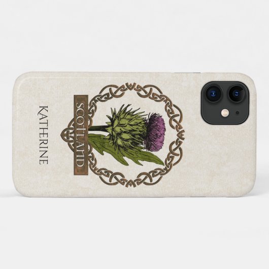 Scotland Scottish Thistle Celtic Knots Name Case-Mate iPhone Hülle (Rückseite (Horizontal))