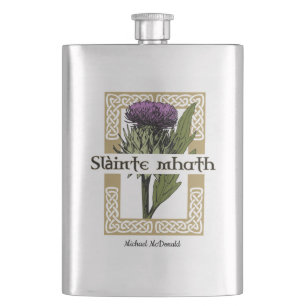 Scotland Scottish Thistle und Schotten Gaelic Toas Flachmann