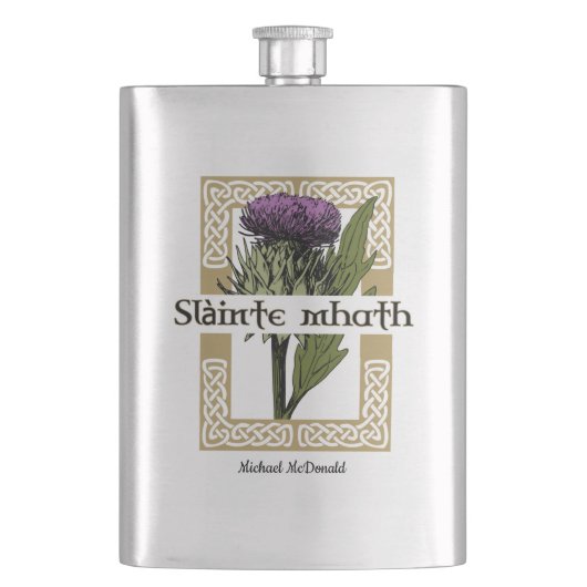 Scotland Scottish Thistle und Schotten Gaelic Toas Flachmann (Vorderseite)
