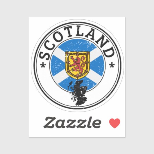 Scotland Siegel Sticker Round Flag für Laptop Book (Blatt)
