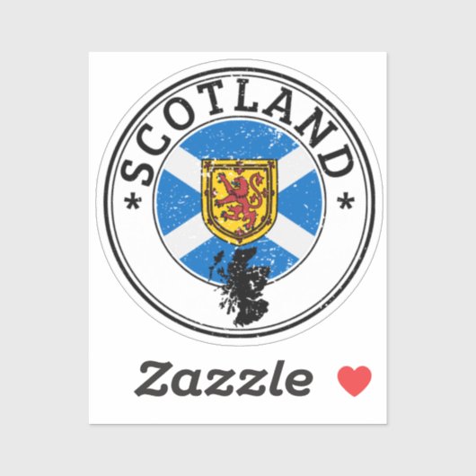 Scotland Siegel Sticker Round Flag für Laptop Book (Blatt)
