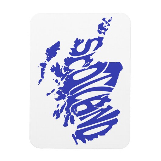 Scotland Silhouette Word Art Magnet (Vertikal)