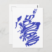 Scotland Silhouette Word Art Postkarte (Vorne/Hinten)