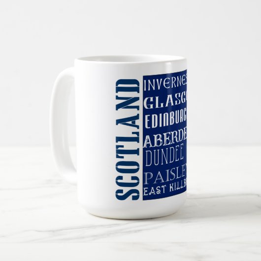 Scotland Subway Word Art Kaffeetasse (Vorderseite Links)