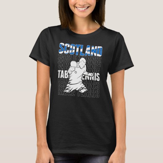 Scotland Table Tennis Support Scottish Ping Pong T-Shirt (Vorderseite)