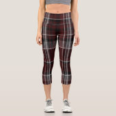 Scotland Tartan Burgundy Gray Celtic Kariert Capri Leggings (Vorderseite)