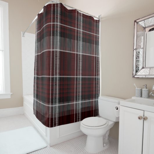 Scotland Tartan Burgundy Gray Celtic Kariert Duschvorhang (Beispiel)