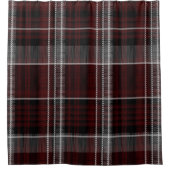 Scotland Tartan Burgundy Gray Celtic Kariert Duschvorhang (Vorderseite)