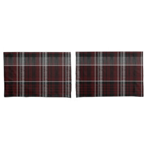 Scotland Tartan Burgundy Gray Celtic Kariert Kissenbezug