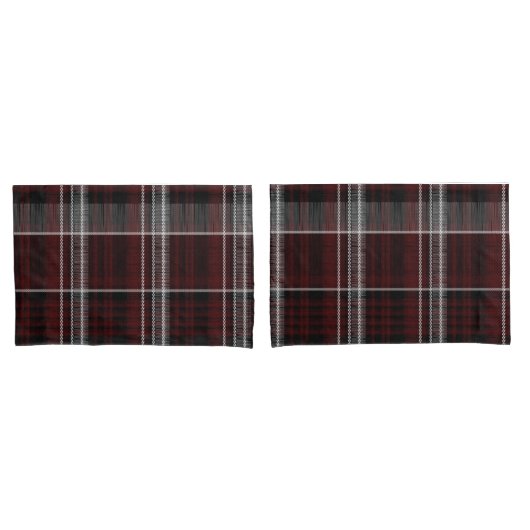 Scotland Tartan Burgundy Gray Celtic Kariert Kissenbezug (Vorderseite-Set)