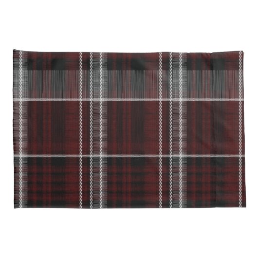 Scotland Tartan Burgundy Gray Celtic Kariert Kissenbezug (Rückseite-Rechts)
