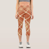 Scotland Tartan Kariert Brown White Pattern Capri Leggings (Vorderseite)