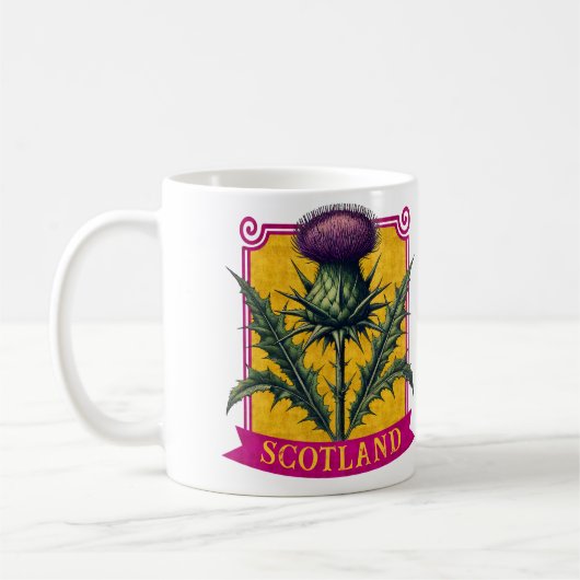 Scotland Thistle Antique Botanical Kaffeetasse (Links)