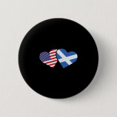 Scotland Usa Flag T Shirt Heart Scottish American Button (Vorderseite)
