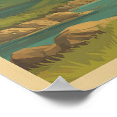 Scotland Vintage Travel - Highland Bagpiper Poster (Ecke)