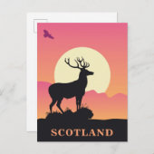 Scotland Vintage Travel Sunset Postkarte (Vorne/Hinten)