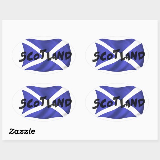 Scotland Wavy Flag Ovaler Aufkleber (Blatt)