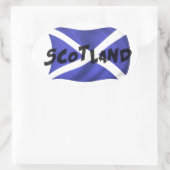 Scotland Wavy Flag Ovaler Aufkleber (Tasche)