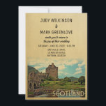 Scotland Wedding Einladung Eilean Donan Castle<br><div class="desc">Vintage Einladungen für Hochzeiten in Schottland mit Schloss Eilean Donan. Dieses coole Retro-Design aus der Mitte des Jahrhunderts ist der perfekte Weg,  um Gäste in Ihre schottische Hochzeit in Urlaubsort zu bringen.</div>