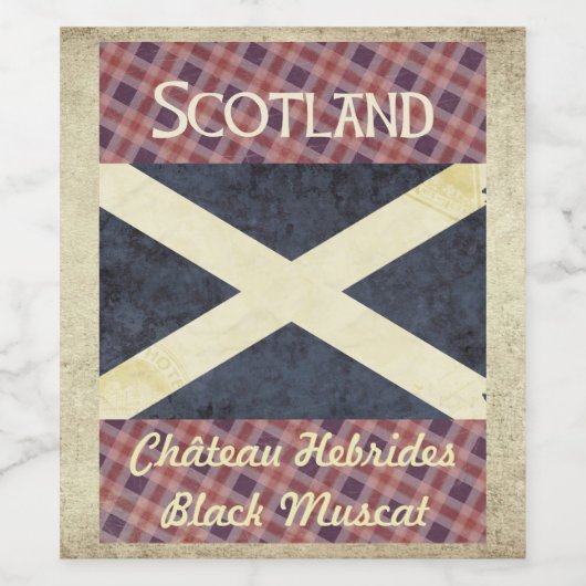 Scotland Wine Label Weinetikett (Einzelnes Label)
