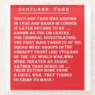 Scotland Yard die Geschichte von London England Glasuntersetzer