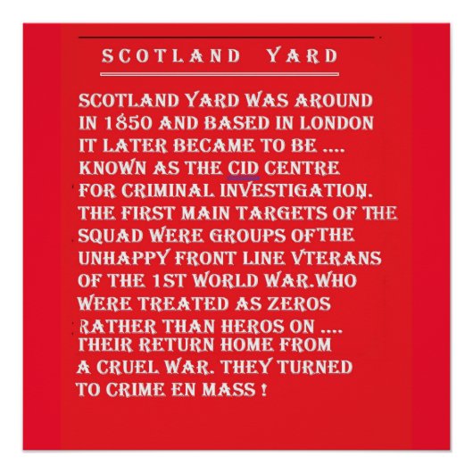 Scotland Yard die Geschichte von London England Poster (Vorderseite)