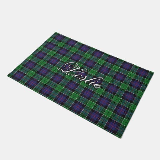 Scots Vista Clan Leslie Jagd Tartan Plaid Fußmatte (Schrägansicht)