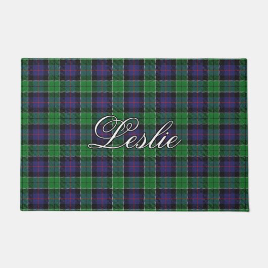 Scots Vista Clan Leslie Jagd Tartan Plaid Fußmatte (Vorderseite)